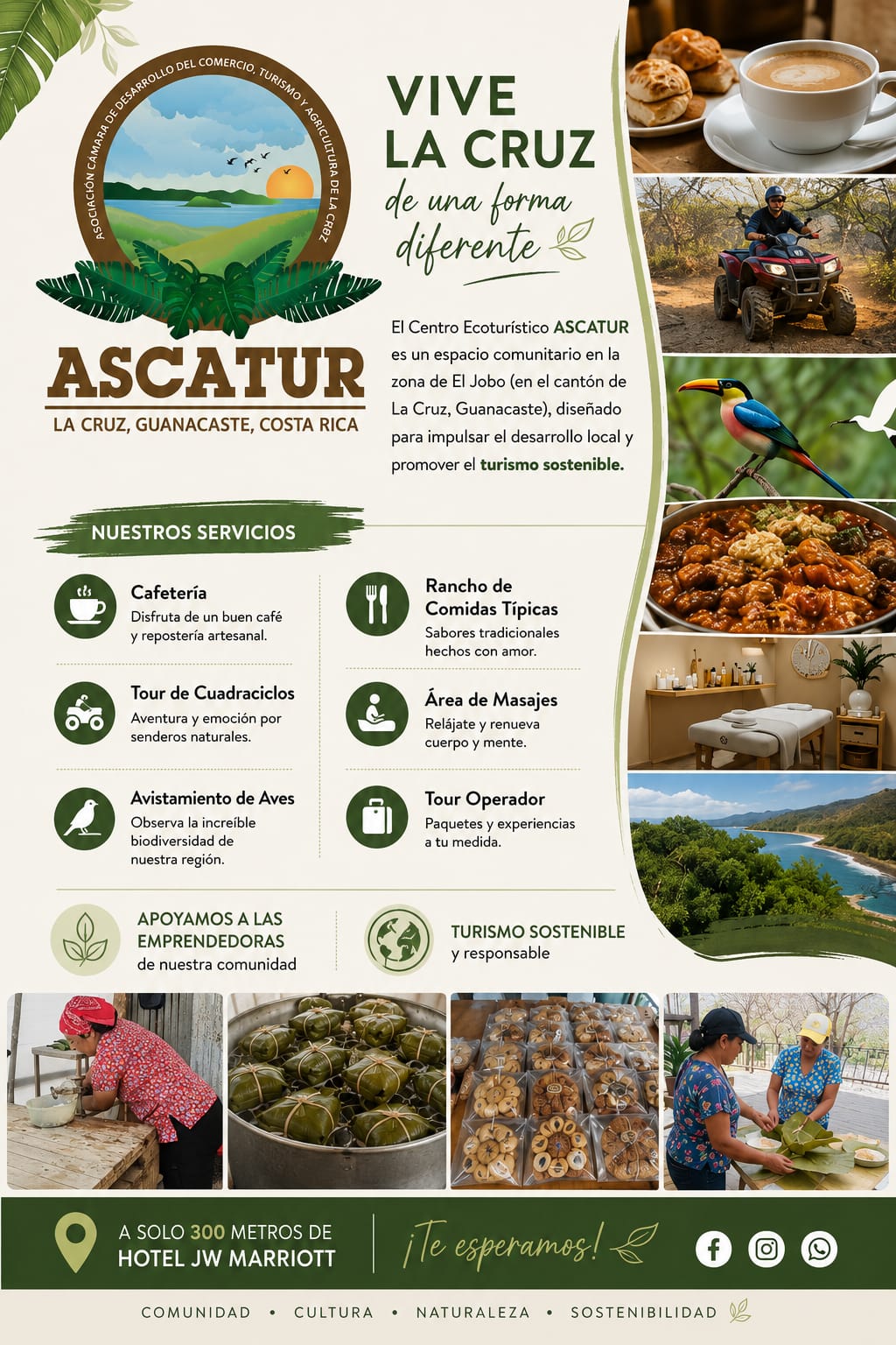 Afiche ASCATUR: vive La Cruz de una forma diferente